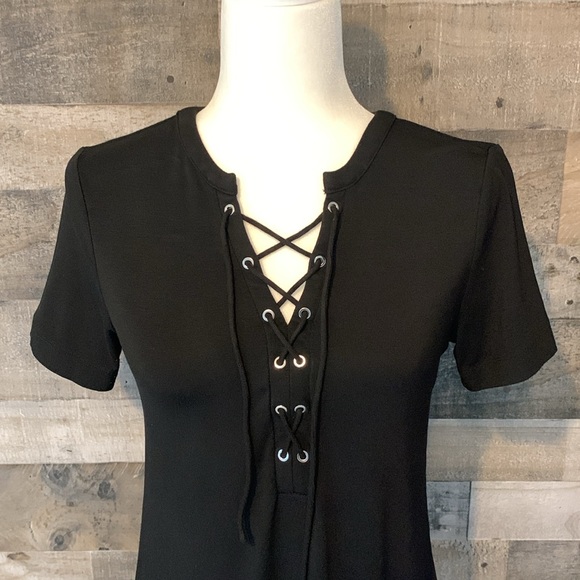 White House Black Market Black Dress With Tie Front - Picture 7 of 16